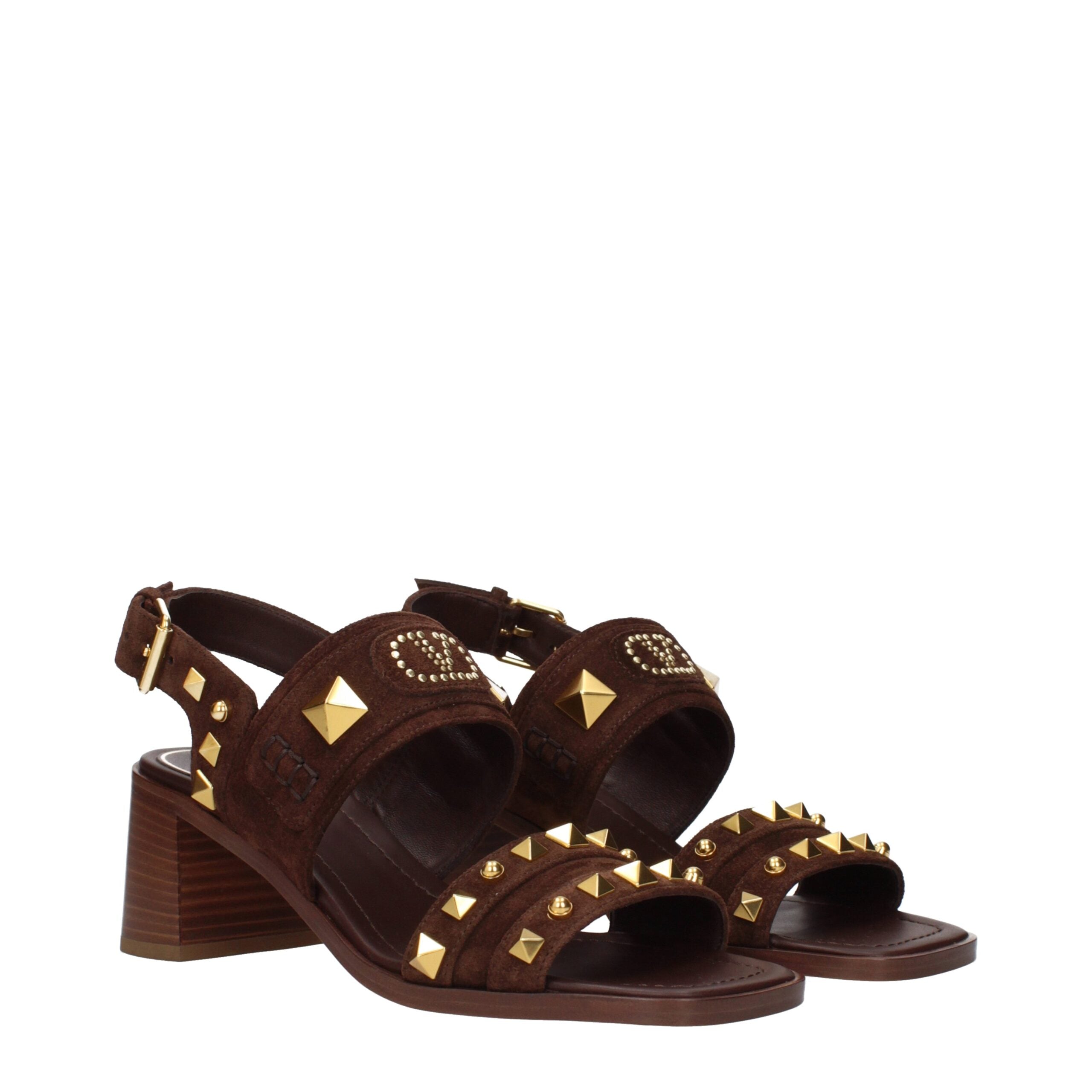 Valentino Garavani Brown Leather Strap-On Sandals Valentino Garavani