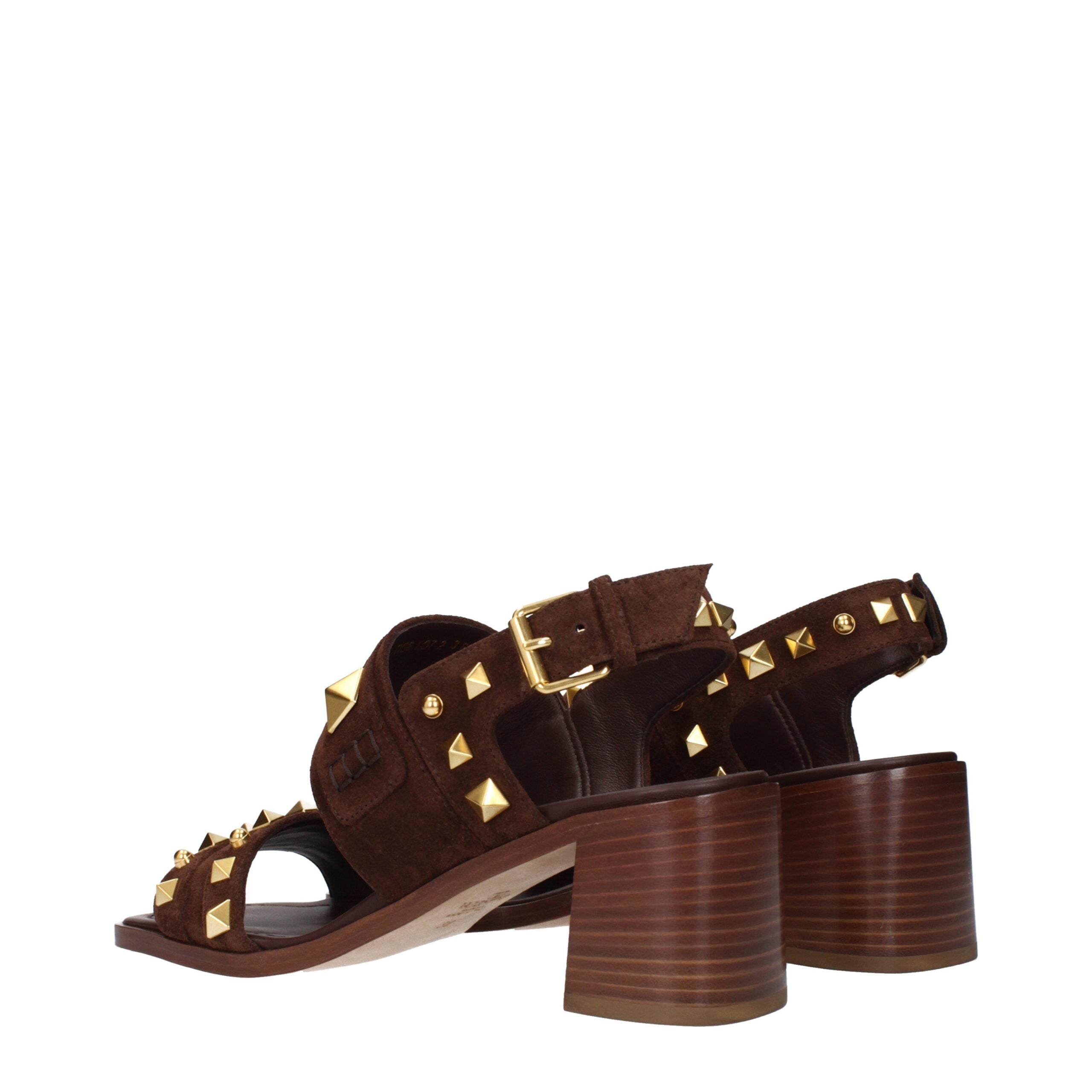 Valentino Garavani Brown Leather Strap-On Sandals Valentino Garavani