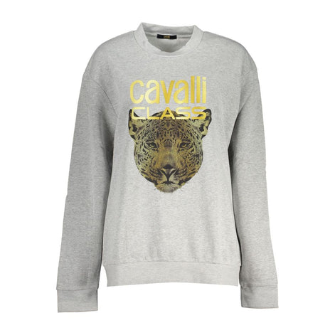 Cavalli Class Grigio Polyester Woman Sweatshirt Cavalli Class