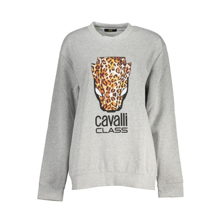 Cavalli Class Grigio Polyester Women Sweatshirt Cavalli Class