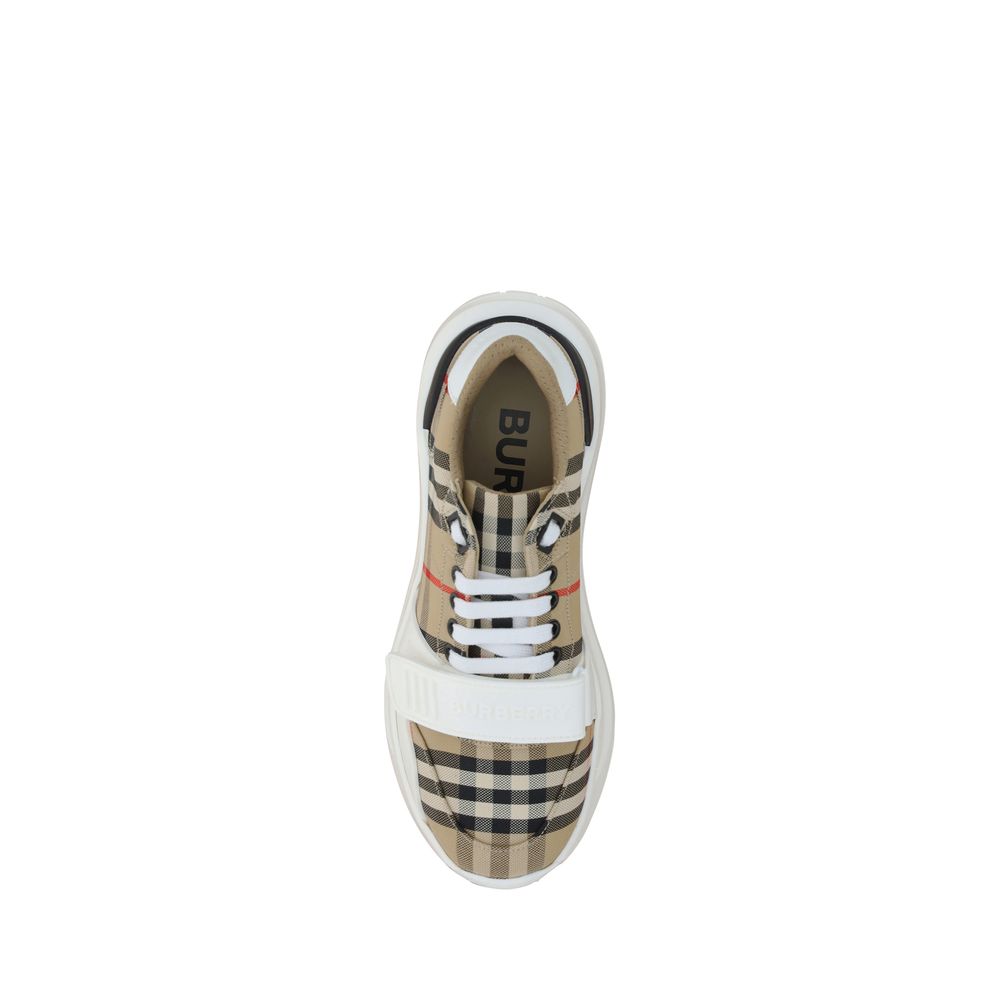 Burberry Beige Cotton Athletic Sneakers Burberry