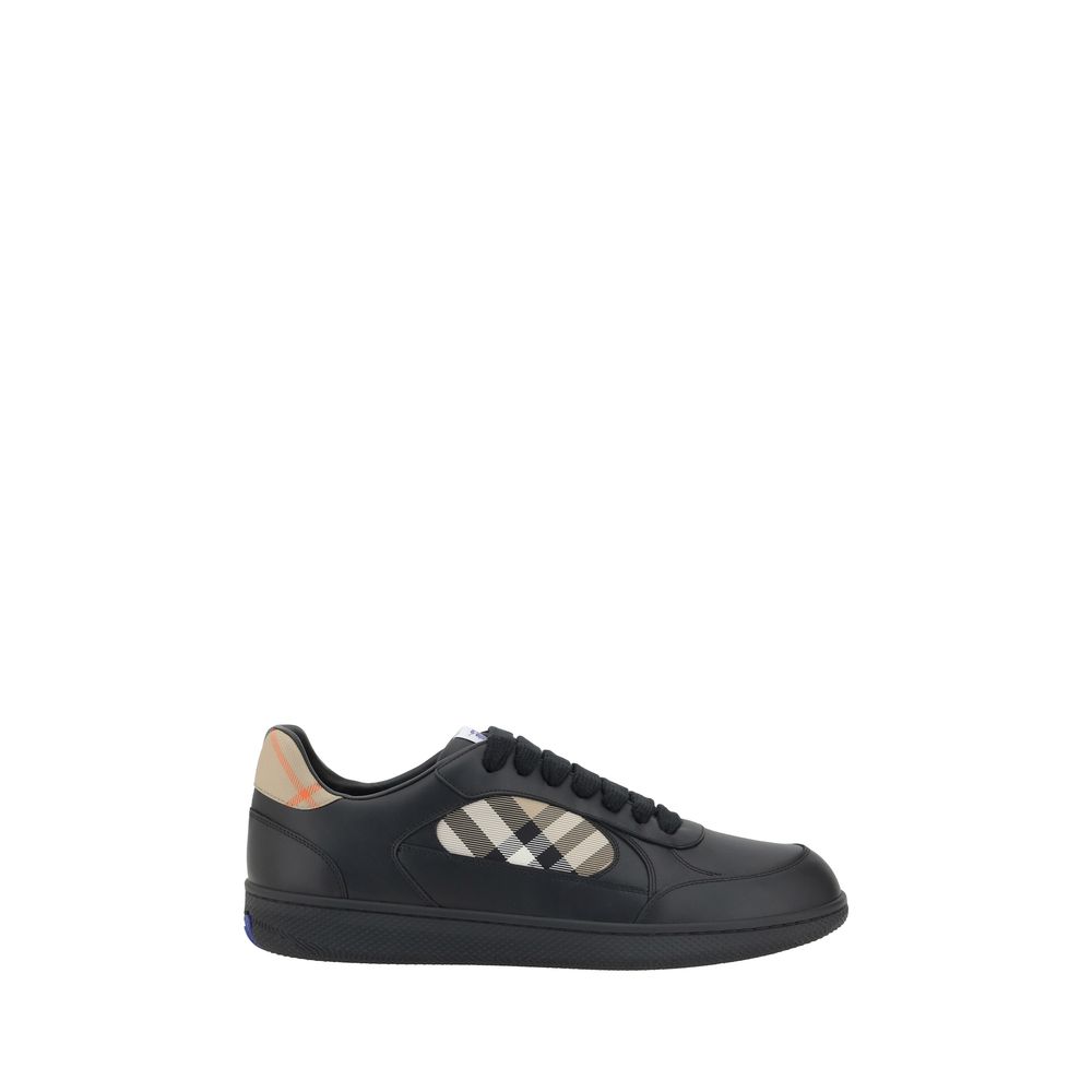 Burberry Black Calf Leather Bos Taurus Low Top Sneakers Burberry