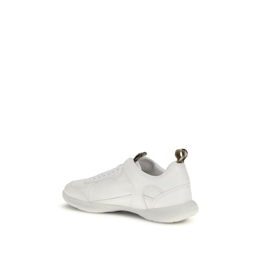Burberry White Calf Leather Bos Taurus Athletic Sneakers Burberry