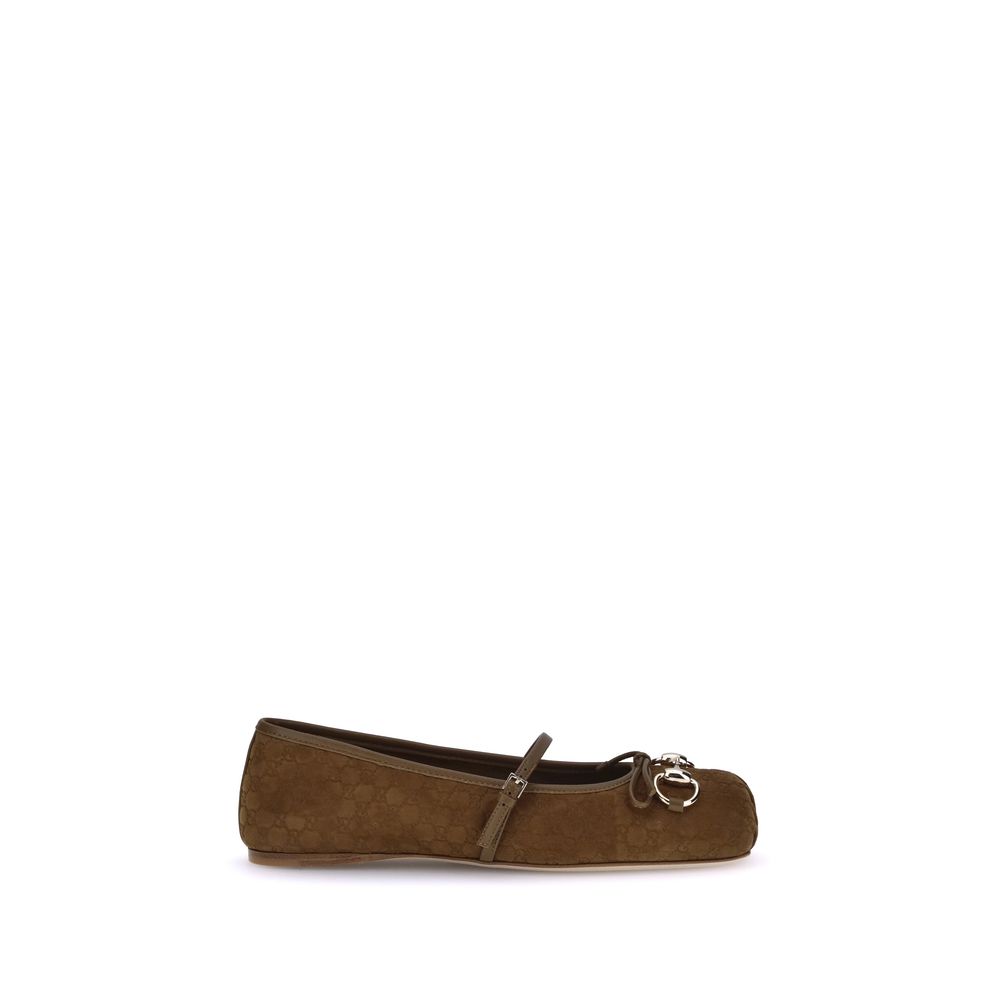 Gucci Brown Goatskin Ballet Flats Gucci