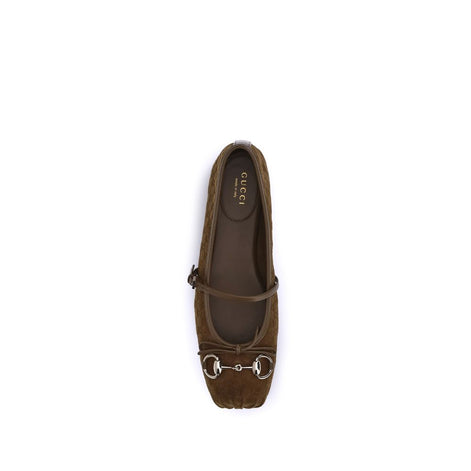 Gucci Brown Goatskin Ballet Flats Gucci