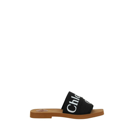 Chloé Black Rubber Flat Sandals Chloé