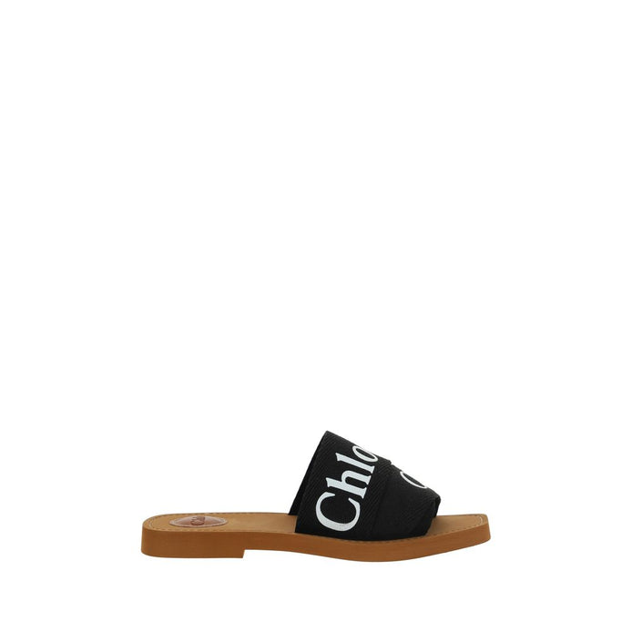 Chloé Black Rubber Flat Sandals Chloé