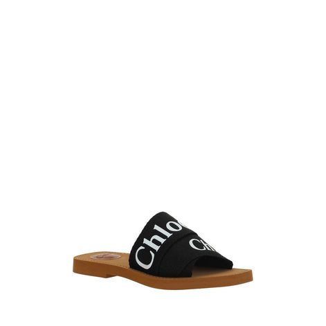 Chloé Black Rubber Flat Sandals Chloé