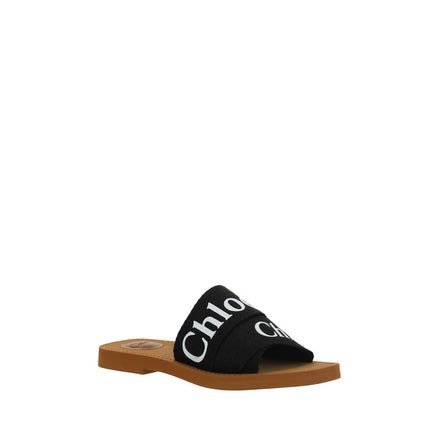 Chloé Black Rubber Flat Sandals Chloé