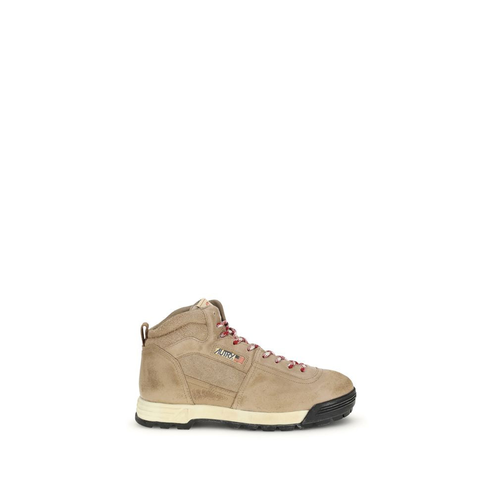 Autry Beige Rubber Lace-Up Boots Autry