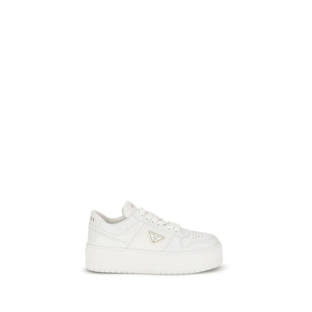 Prada White Calf Leather Bos Taurus Platform Sneakers Prada