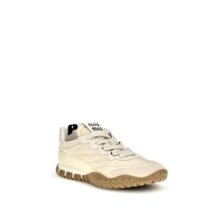 Miu Miu Cream Recycled Polyamide Athletic Sneakers Miu Miu