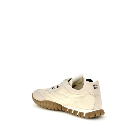 Miu Miu Cream Recycled Polyamide Athletic Sneakers Miu Miu
