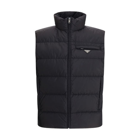 Prada Black Recycled Polyamide Sleveless Jacket Prada