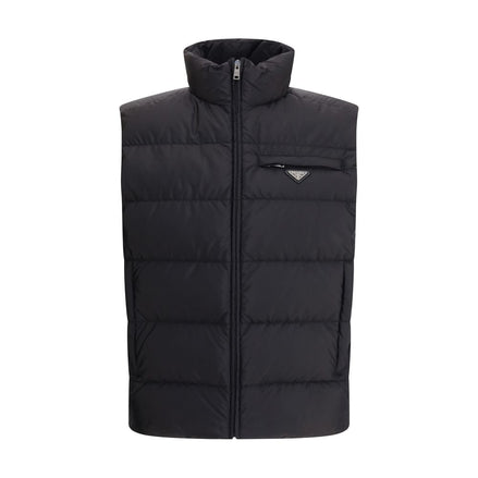 Prada Black Recycled Polyamide Sleveless Jacket Prada