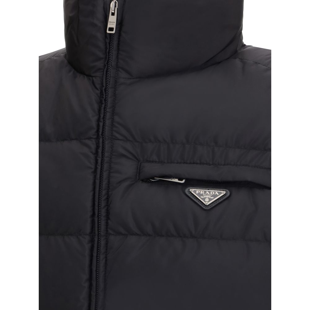 Prada Black Recycled Polyamide Sleveless Jacket Prada