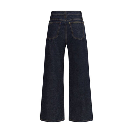 Khaite Blue Cotton Straight-Leg Jeans Khaite