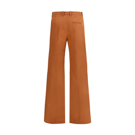 Chloé Brown Cotton Flared Pants Chloé