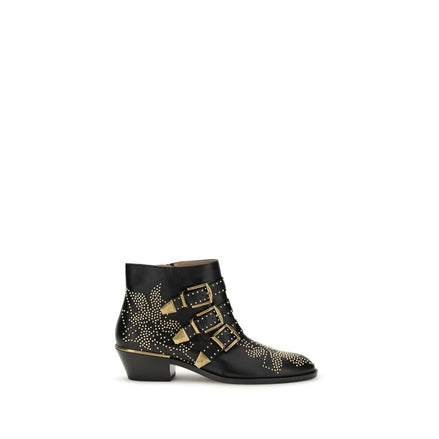 Chloé Black Calf Leather Bos Taurus Lace-Up Boots Chloé