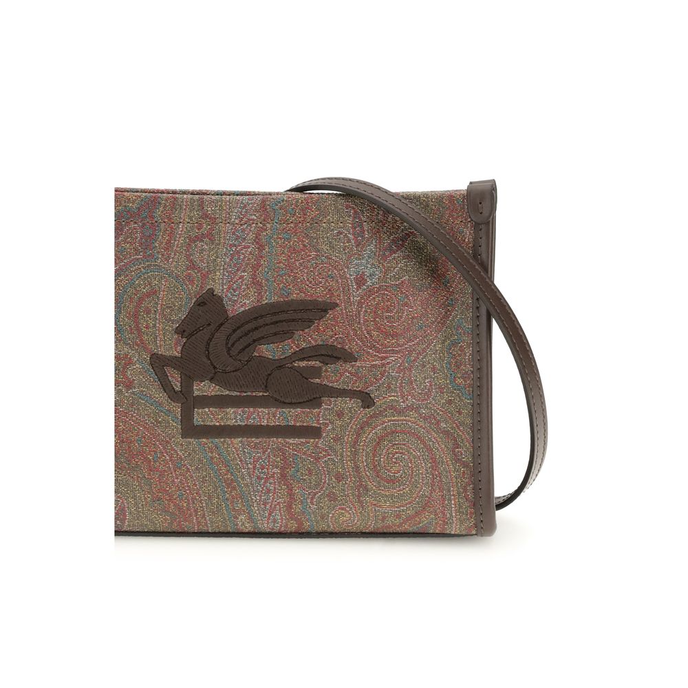 Etro Brown Calf Leather Bos Taurus Clutch Bag Etro