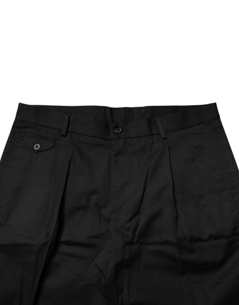 Dolce & Gabbana Black Cotton Stretch Mid Wasit Bermuda Shorts Dolce & Gabbana