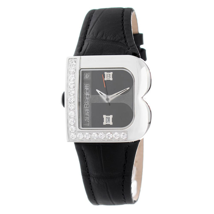 Laura Biagiotti Black Leather Dress Watch Laura Biagiotti