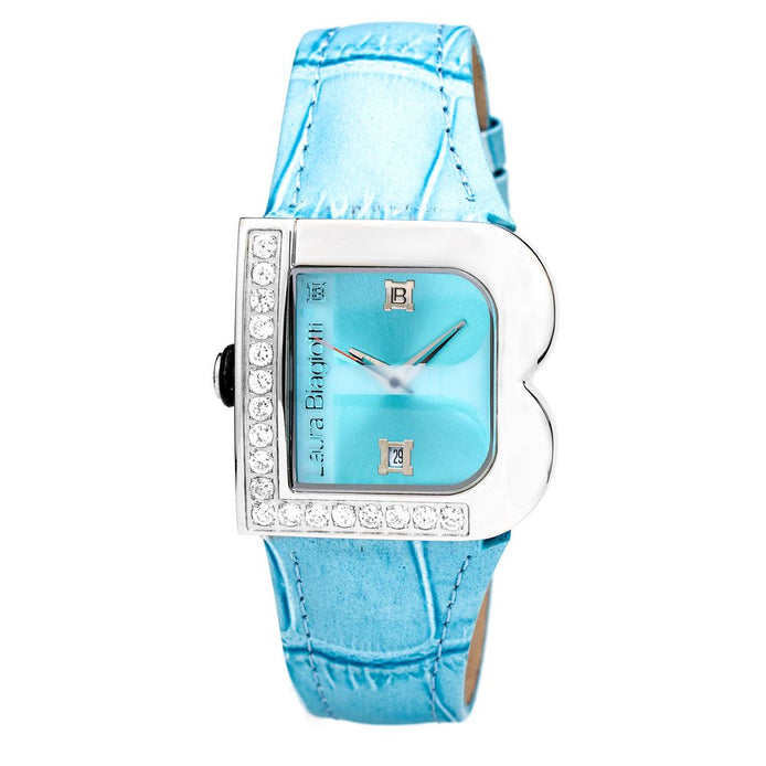 Laura Biagiotti Blue Leather Dress Watch Laura Biagiotti