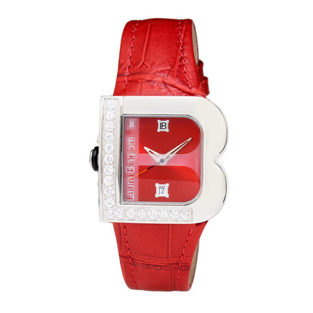 Laura Biagiotti Red Leather Dress Watch Laura Biagiotti