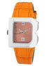 Laura Biagiotti Orange Leather Dress Watch Laura Biagiotti