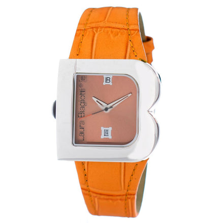 Laura Biagiotti Orange Leather Dress Watch Laura Biagiotti