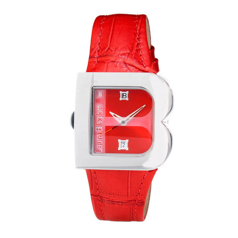 Laura Biagiotti Red Leather Dress Watch Laura Biagiotti
