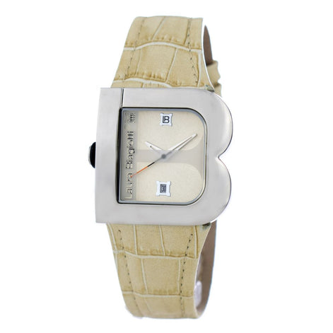 Laura Biagiotti Beige Leather Dress Watch Laura Biagiotti