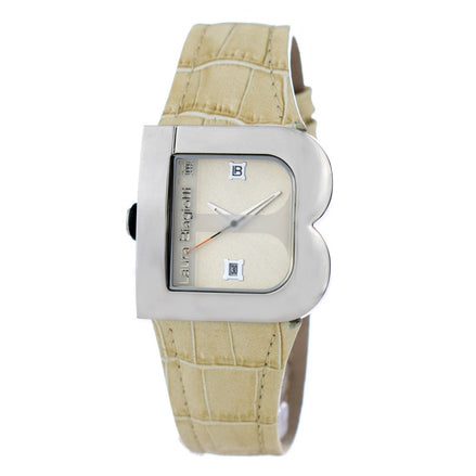 Laura Biagiotti Beige Leather Dress Watch Laura Biagiotti