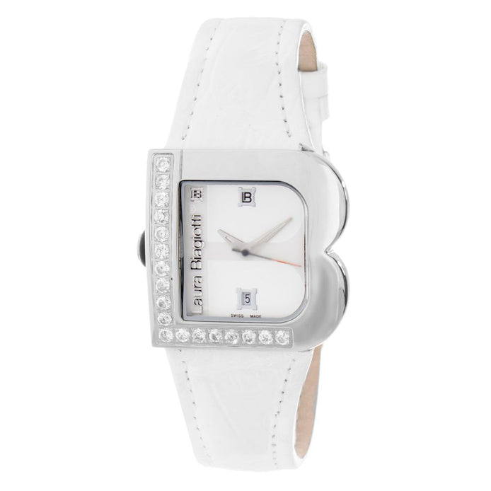 Laura Biagiotti White Leather Dress Watch Laura Biagiotti