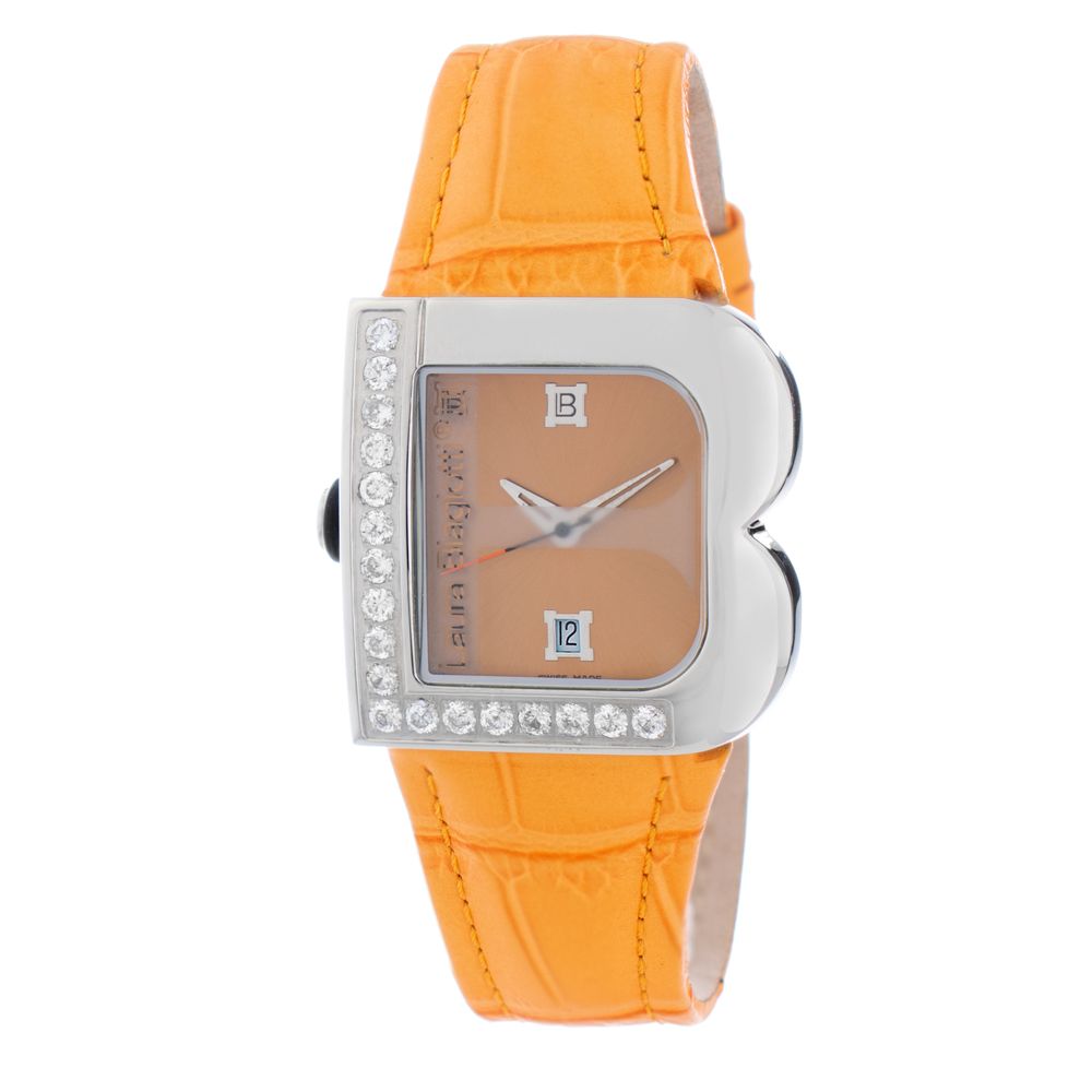 Laura Biagiotti Orange Leather Dress Watch Laura Biagiotti