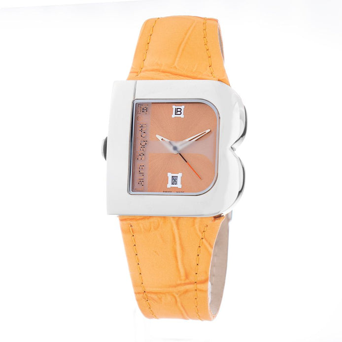Laura Biagiotti Orange Leather Dress Watch Laura Biagiotti