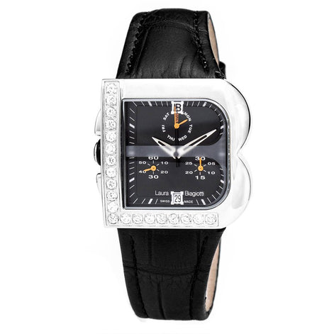 Laura Biagiotti Black Leather Dress Watch Laura Biagiotti