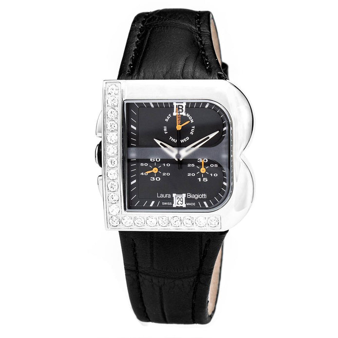 Laura Biagiotti Black Leather Dress Watch Laura Biagiotti