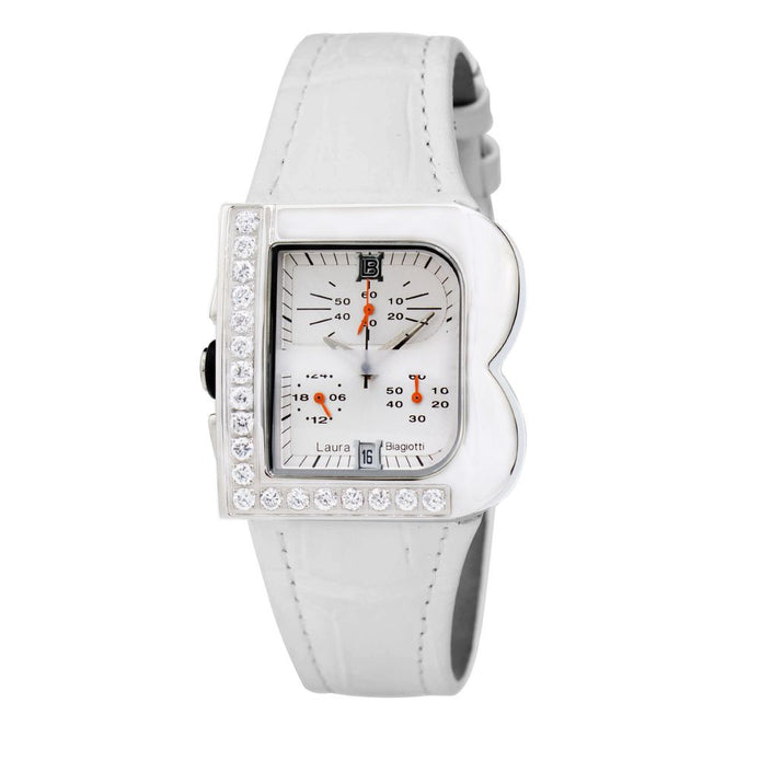 Laura Biagiotti White Leather Dress Watch Laura Biagiotti