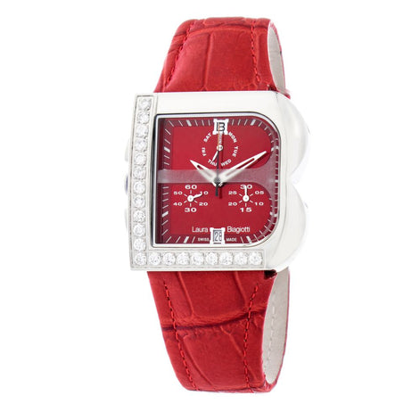 Laura Biagiotti Red Leather Dress Watch Laura Biagiotti