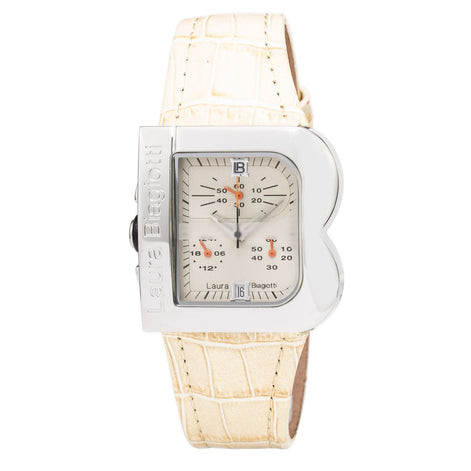 Laura Biagiotti Beige Leather Dress Watch Laura Biagiotti