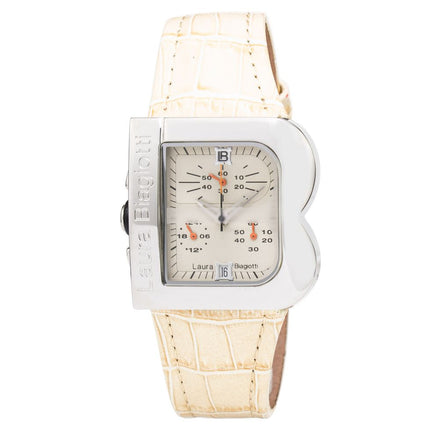 Laura Biagiotti Beige Leather Dress Watch Laura Biagiotti