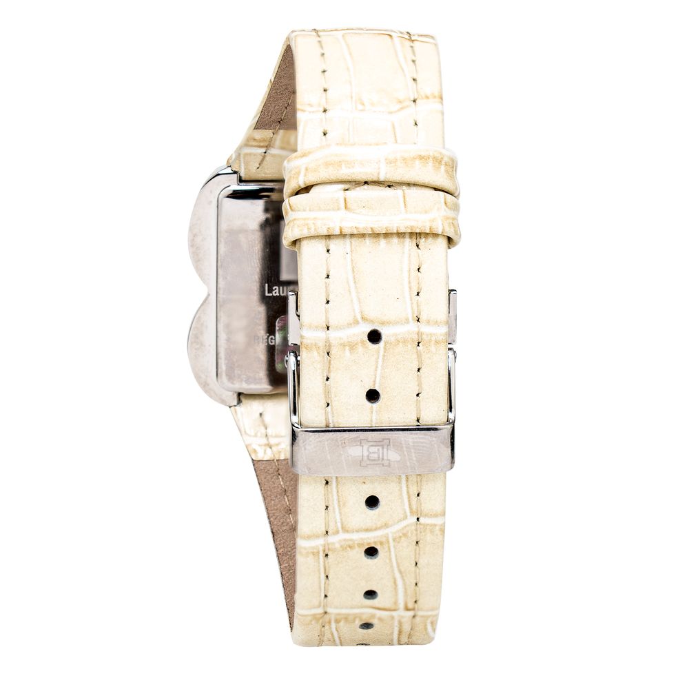 Laura Biagiotti Beige Leather Dress Watch Laura Biagiotti