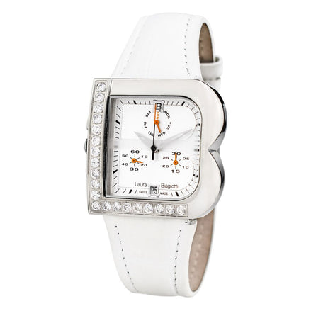 Laura Biagiotti White Leather Dress Watch Laura Biagiotti