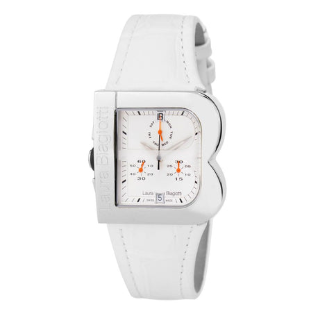 Laura Biagiotti White Leather Dress Watch Laura Biagiotti