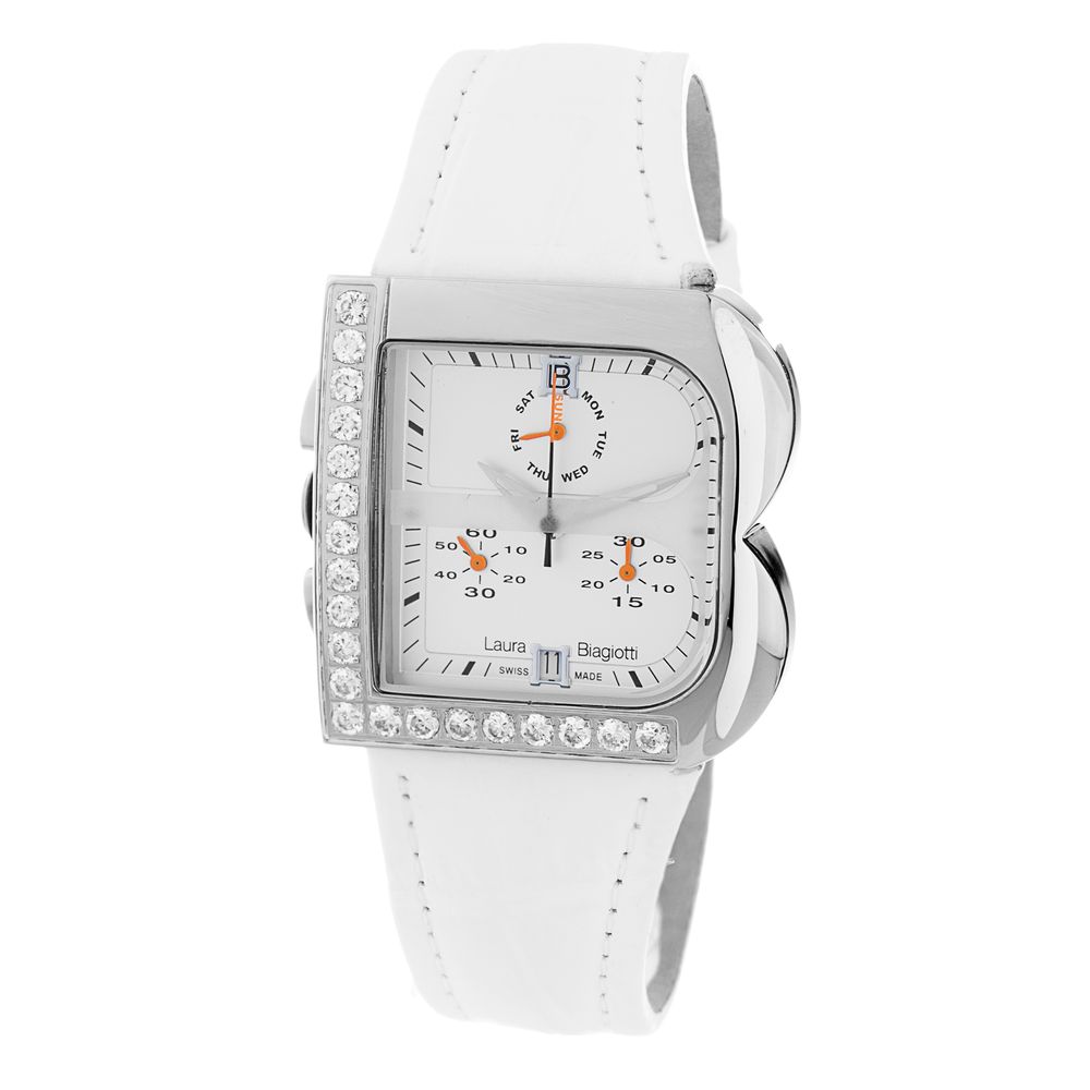 Laura Biagiotti White Leather Dress Watch Laura Biagiotti