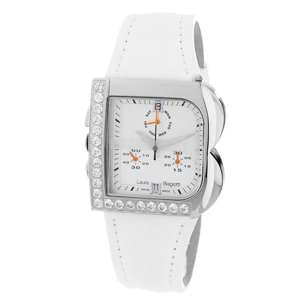 Laura Biagiotti White Leather Dress Watch Laura Biagiotti