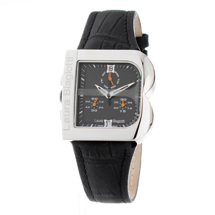 Laura Biagiotti Black Leather Dress Watch Laura Biagiotti