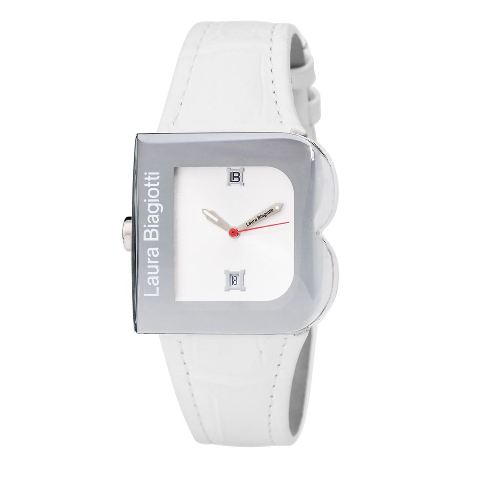 Laura Biagiotti White Leather Dress Watch Laura Biagiotti