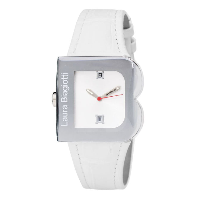 Laura Biagiotti White Leather Dress Watch Laura Biagiotti